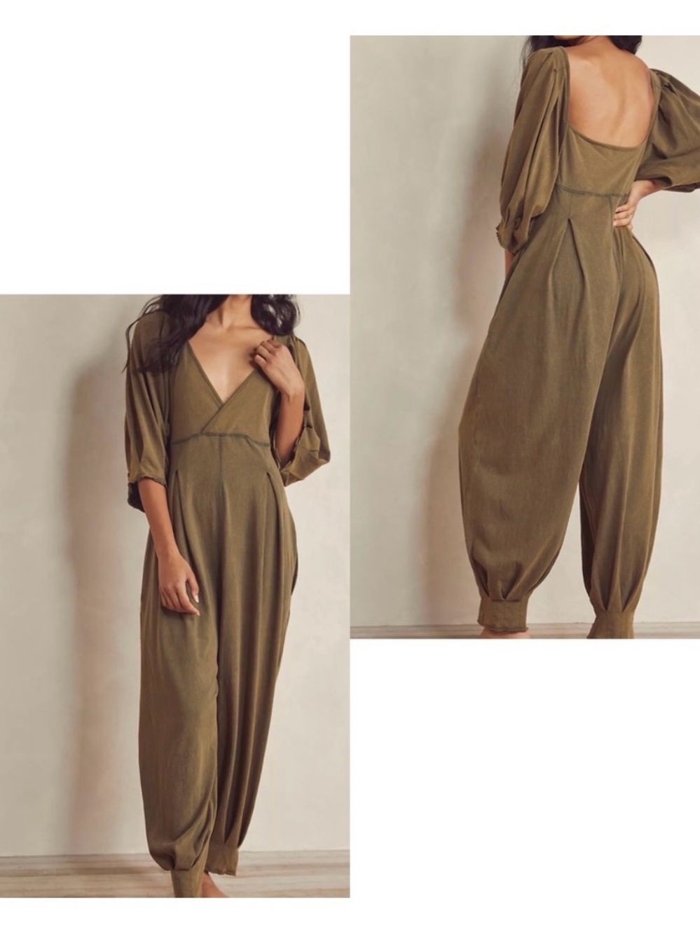Free People Lotta Love Romper
XS
Sage Green
Puff Sleeve
Pleated
Reversible
Boho - Picture 14 of 14